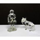 Two boxed Swarovski crystal figures; 'Red Riding Hood' and 'The Big, Bad Wolf' (2).