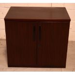 A pair of rosewood-effect two-door cabinets (2).