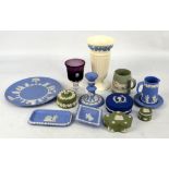 A collection of Wedgwood including predominantly blue jasperware,