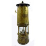 An early to mid-20th century Brown Brothers 'Duco' safety lamp, height 24cm (handle af).