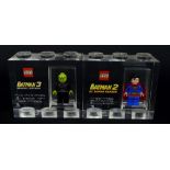 Two Lego for TT Games Minifigure acrylic trophy bricks,