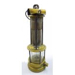 A circa 1890 Clanny style open gauze miner's safety lamp,
