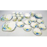 SHELLEY; an eight setting 'Bluebell Wood' pattern tea set,