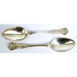 JOHN TURTON & CO; a pair of George V hallmarked silver King's pattern tablespoons, Sheffield 1921,