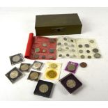 A collection of British and international mixed denominational coinage,