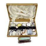 A group of wristwatches to include a 9ct white gold Art Deco paste stone smothered example,