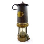 A circa 1930 Clanny style Patterson of Gateshead miner's safety lamp Type A3,