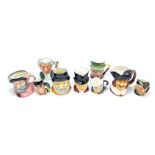 Five Royal Doulton small character jugs; D6385 'Falstaff', D6541 'Robin Hood',