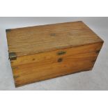 A brass bound camphorwood chest,