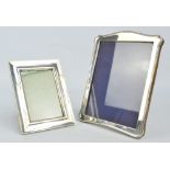 WALKER & HALL; a George V hallmarked silver rectangular photograph frame with domed top,