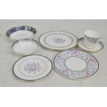 A Royal Doulton 'Canterbury' pattern decorated tea set, including five dessert bowls,