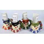 Four limited edition Royal Doulton snowman miniature character jugs; D7159 'Robin Redbreast',