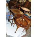 Three 20th century oak occasional tables.