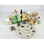 A group of ceramics including a Poole Carter Stabler Adams Ltd circular bowl, Sylvac rabbit figures,