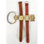 ELCO; a 1950s 9ct gold cased gentleman's wristwatch,