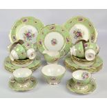 A Queen Anne fine bone china 'Gainsborough' pattern part tea service comprising twelve teacups,