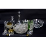 A quantity of clear crystal, cut and moulded glass tableware to include boxed Royal Brierley bowl,