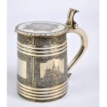 A mid-19th century Russian hallmarked silver tankard,