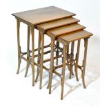 A quartetto of oak bentwood rectangular topped occasional tables, width of largest 55.5cm.