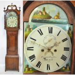 An early 19th century mahogany and oak longcase clock,