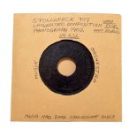 A rare 4 3/4 inch Stollwerck toy laminated composition phonograph wax disc, no.