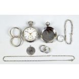 A George V hallmarked silver open face crown wind pocket watch,