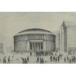 LAURENCE STEPHEN LOWRY RBA RA (1887-1976); a signed limited edition print, 'The Reference Library',
