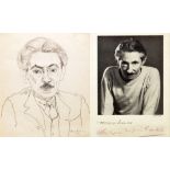 BEAUFORD DELANEY (1901-1979); pen, ink and pencil, portrait of Michael Fraenkel,