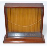 An early 20th century mahogany Parker Pen Co shop display stand to house twelve pens standing