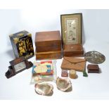 A quantity of mixed collectors' items to include a Victorian writing slope with accessories and