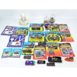 A small collection of predominantly Batman themed toys to include boxed Batmobile, Batskiboat,