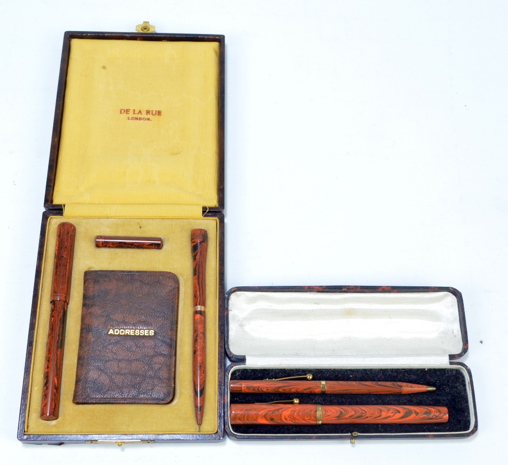 A cased De La Rue pen and pencil set,