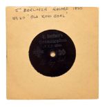 An exceptionally rare 5 inch E. Berliner's grammophon record 'Old King Cole' stamped 'D.R.P.