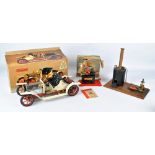 A boxed Mamod Steam Roadster SA1 model, with steering rod, burner and two original leaflets,