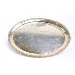 IRISH SILVER LTD; an Irish hallmarked silver oval tray with cast Celtic motifs to the rim,