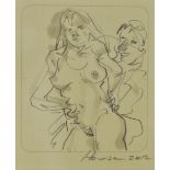 PETER HOWSON OBE (Scottish, born 1958); pencil sketch, untitled, signed and dated 2012, 8 x 7cm,