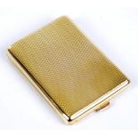 WILLIAM NEALE & SONS LTD; a 9ct yellow gold match book case with engine turned decoration,