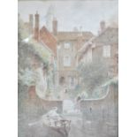 C GREGORY; watercolour, 'On the Canal, Newbury', signed, 54 x 36cm, framed and glazed.