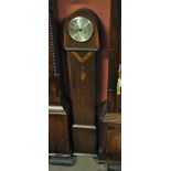 An early 20th century oak cased eight day small longcase clock,