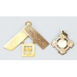 A 15ct yellow gold Masonic 'jewel', presented to W. Bro. John Cardwell P.M...