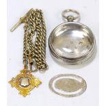 THOMAS MILLS; a Victorian hallmarked silver pocket watch case, London 1874,