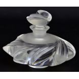 LALIQUE; a clear and frosted glass 'Samoa' scent bottle with stopper, scratched signature to base,