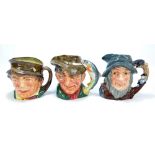 Three Royal Doulton character jugs; D6429 'The Poacher',