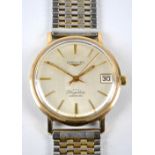 LONGINES; a 9ct yellow gold cased Flagship automatic gentleman's wristwatch,