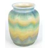 A Royal Lancastrian Lapis ware vase of ovoid form glazed turquoise, beige and blue, number 198,