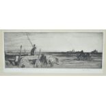 MALCOLM OSBORNE CBE RA (1880-1963); etching, 'Trekkers of the Plain, Salonika',