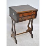 A 19th century mahogany two drawer side table (af).