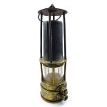 A circa 1890 William Teale & Co of Manchester Clanny style open gauze miner's lamp, height 25.5cm.