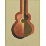TREVOR GRIMSHAW (1947-2001); pencil and wash, 'Brown Guitar', signed, inscribed and dated 12/07/75,