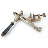 A bar mounted 'The Don' corkscrew with turned stained beech handle.